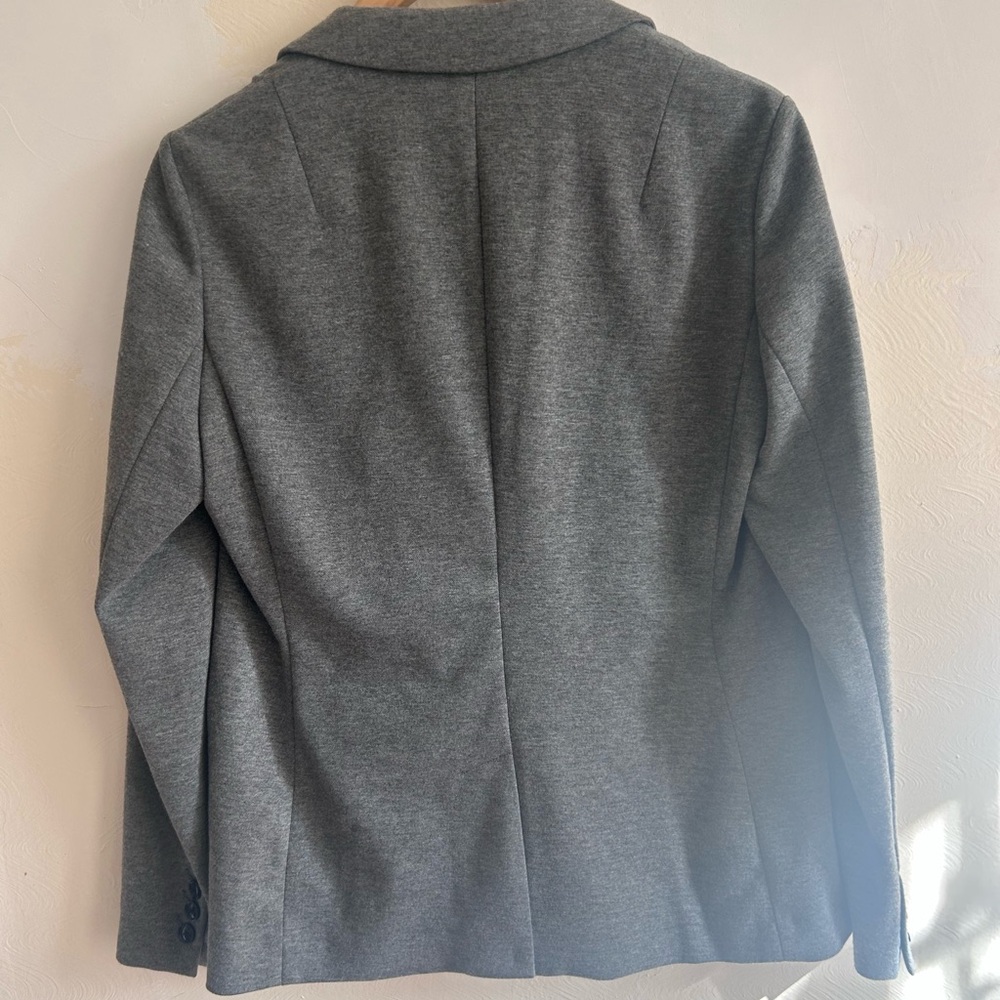 Banana Republic Grey Soft Knit Unstructured Blazer - Size 12 - Picture 3 of 6
